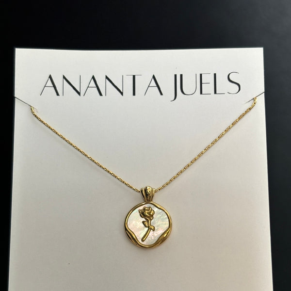 Drip oil rose necklace