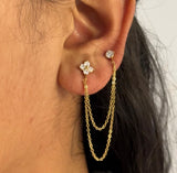 Gia double piercing earrings