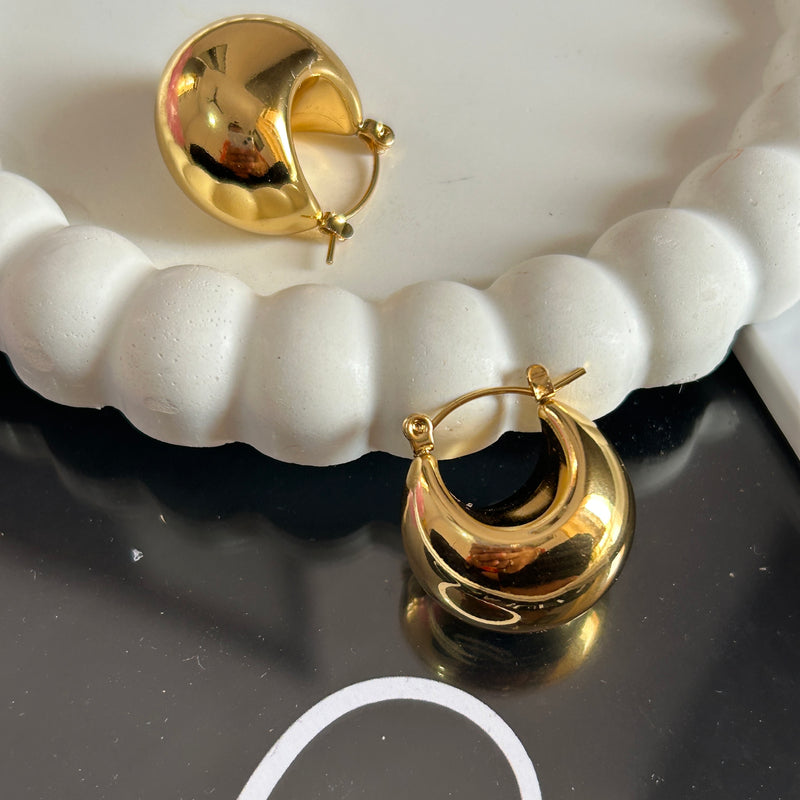 Half moon hollow hoops