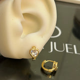 Heart stone hoops