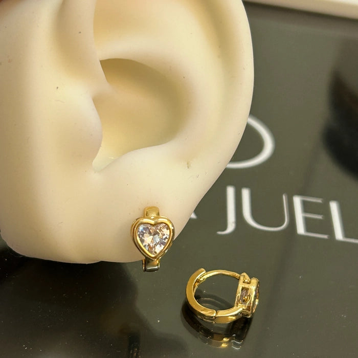 Heart stone hoops