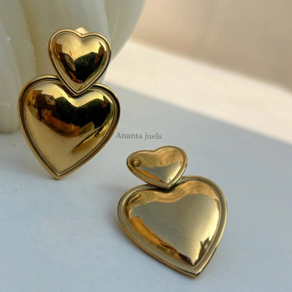Puffy heart earrings