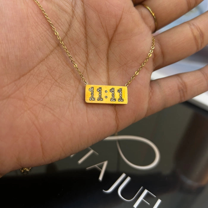 Studded 11:11 necklace