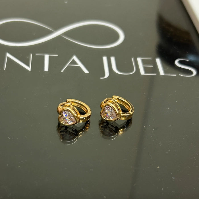 Heart stone hoops