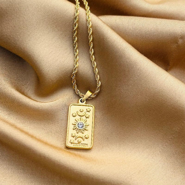 Sun tarot necklace