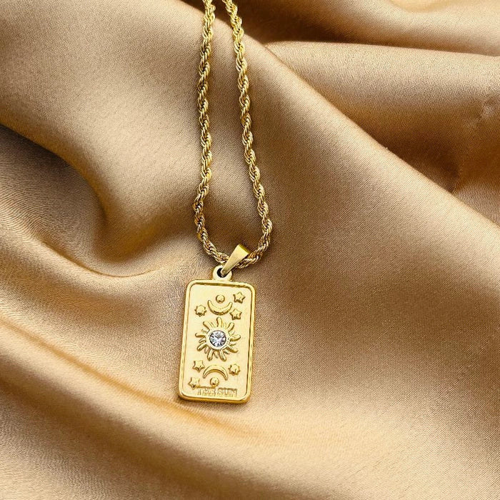 Sun tarot necklace