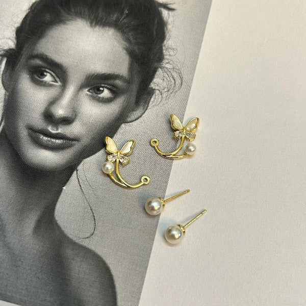 Pearl butterfly earrings