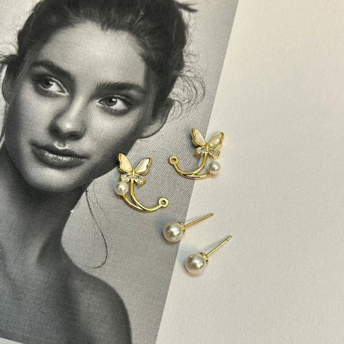 Pearl butterfly earrings