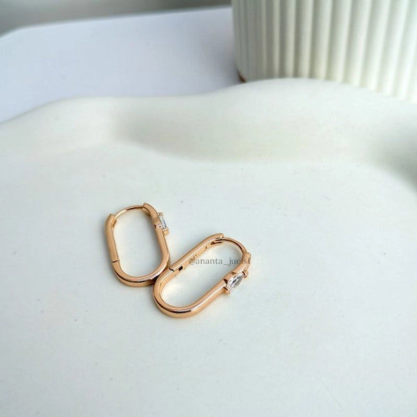 Oval studded hoops