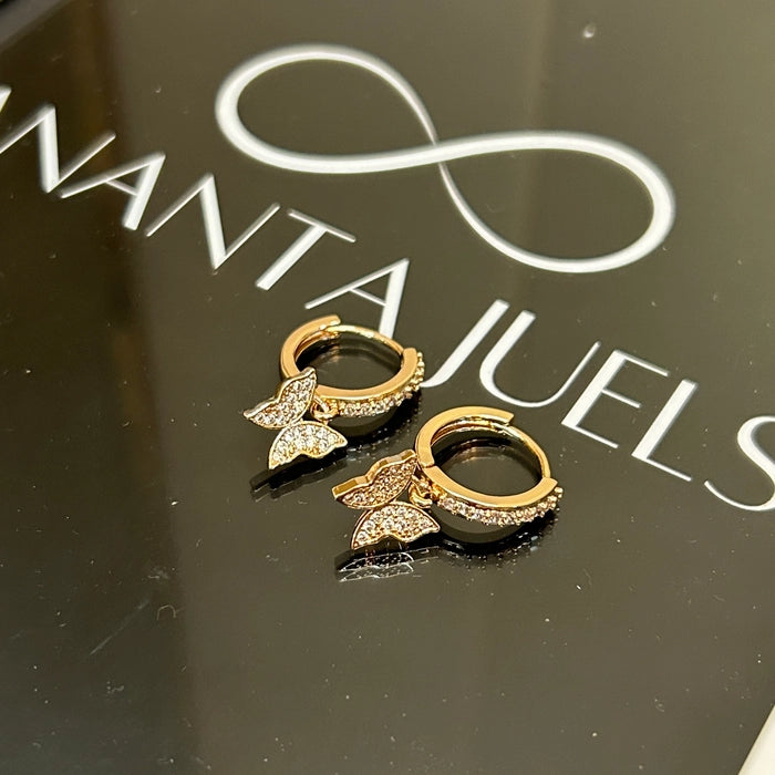 Butterfly hugging earrings