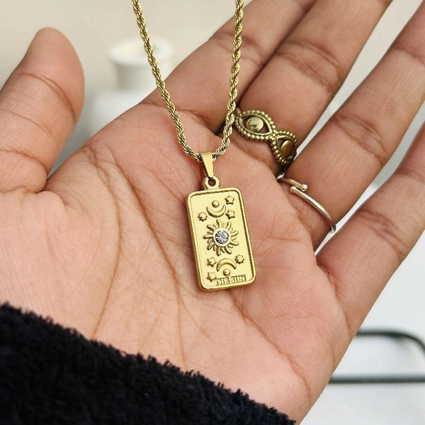Sun tarot necklace