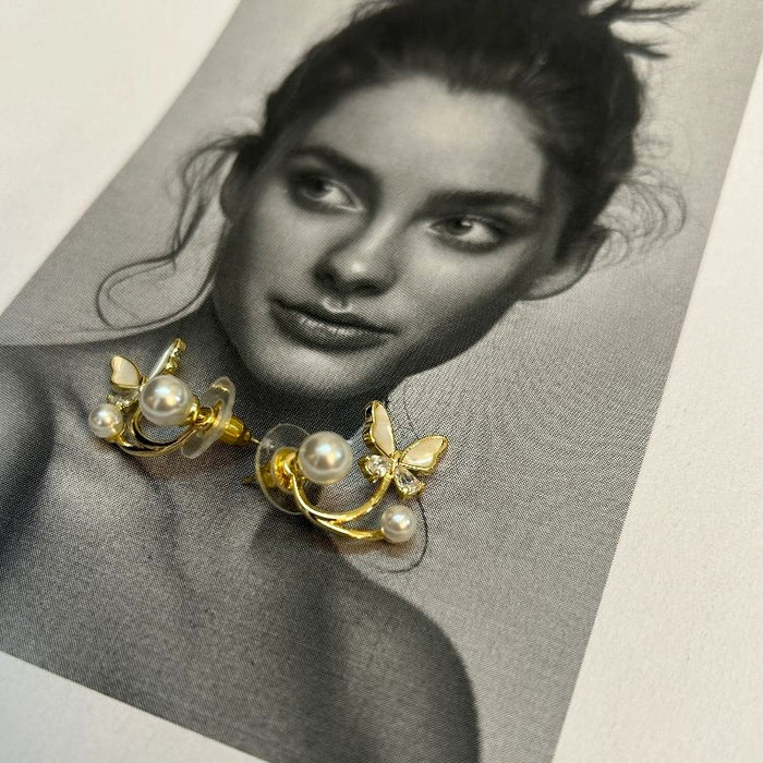 Pearl butterfly earrings