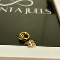 Heart stone hoops