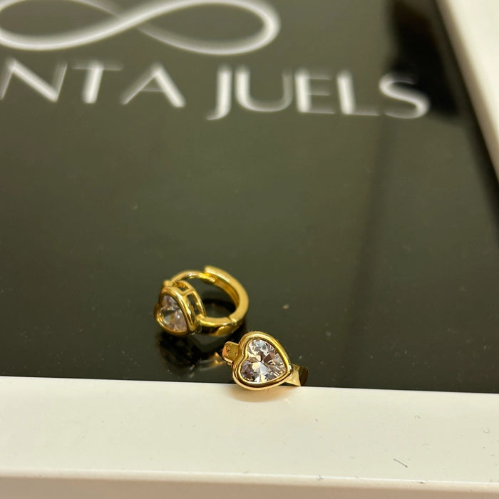 Heart stone hoops