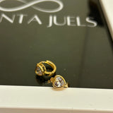 Heart stone hoops